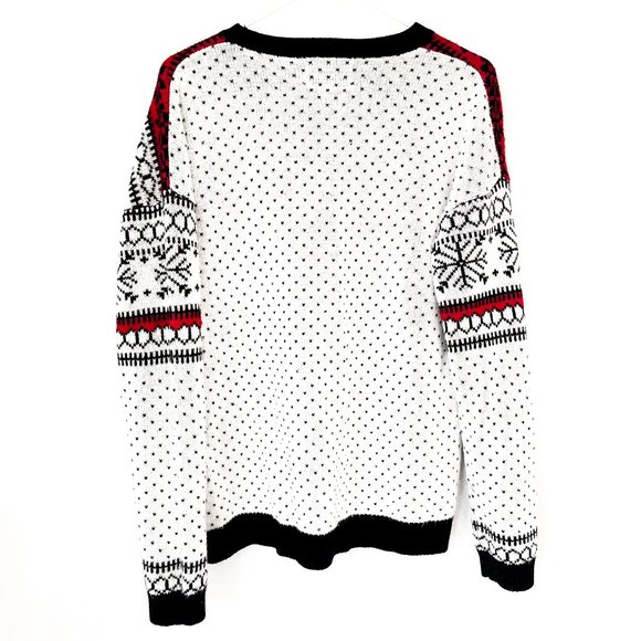 vintage christmas reindeer snowflake sweater L - Picture 3 of 4